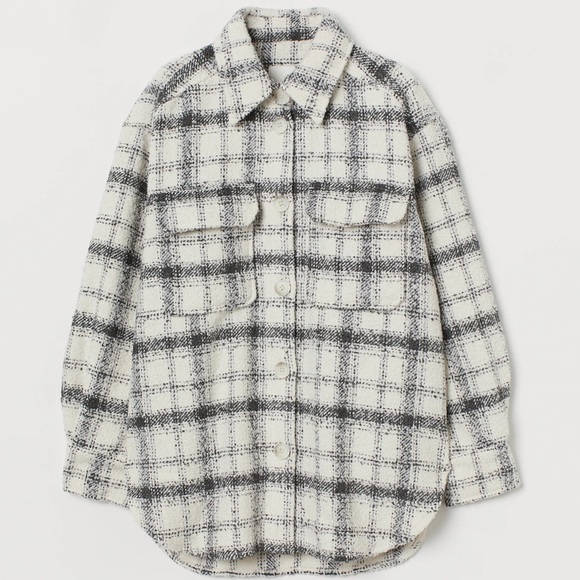 H&M Oversized Shacket Flannel Long Sleeve - Picture 1 of 7